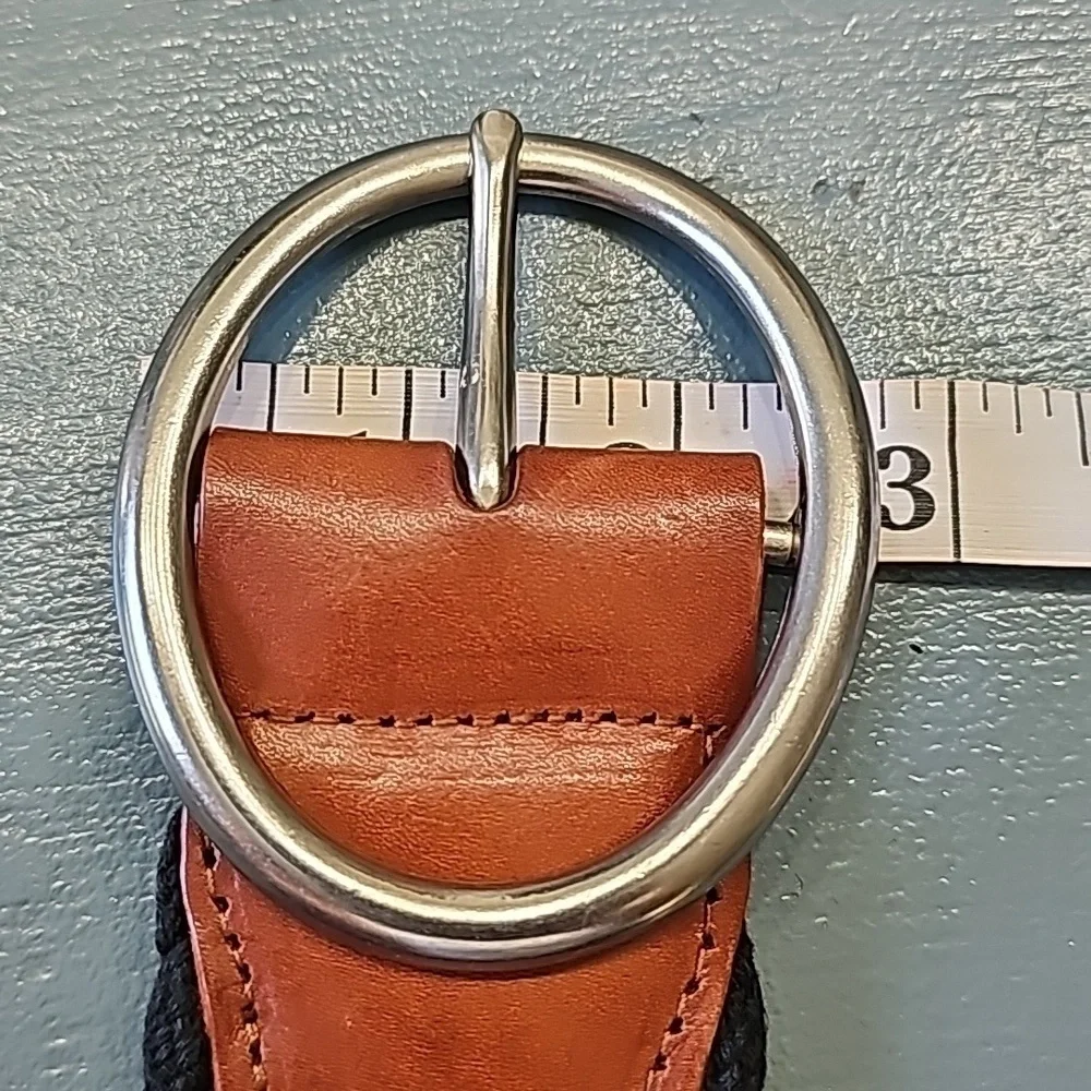 Cloth and genuine and belt. Silver‎ buckle.